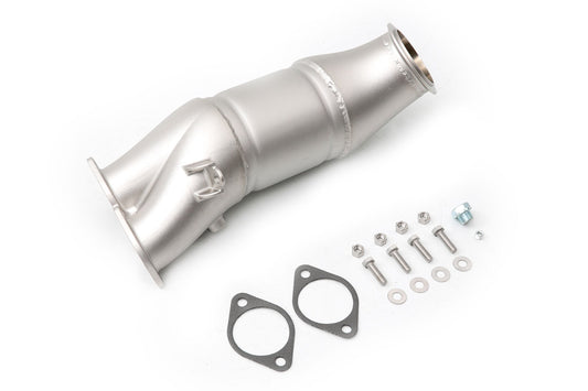 QKspl™ 5" Cast Stainless BMW N55 Catted Downpipe